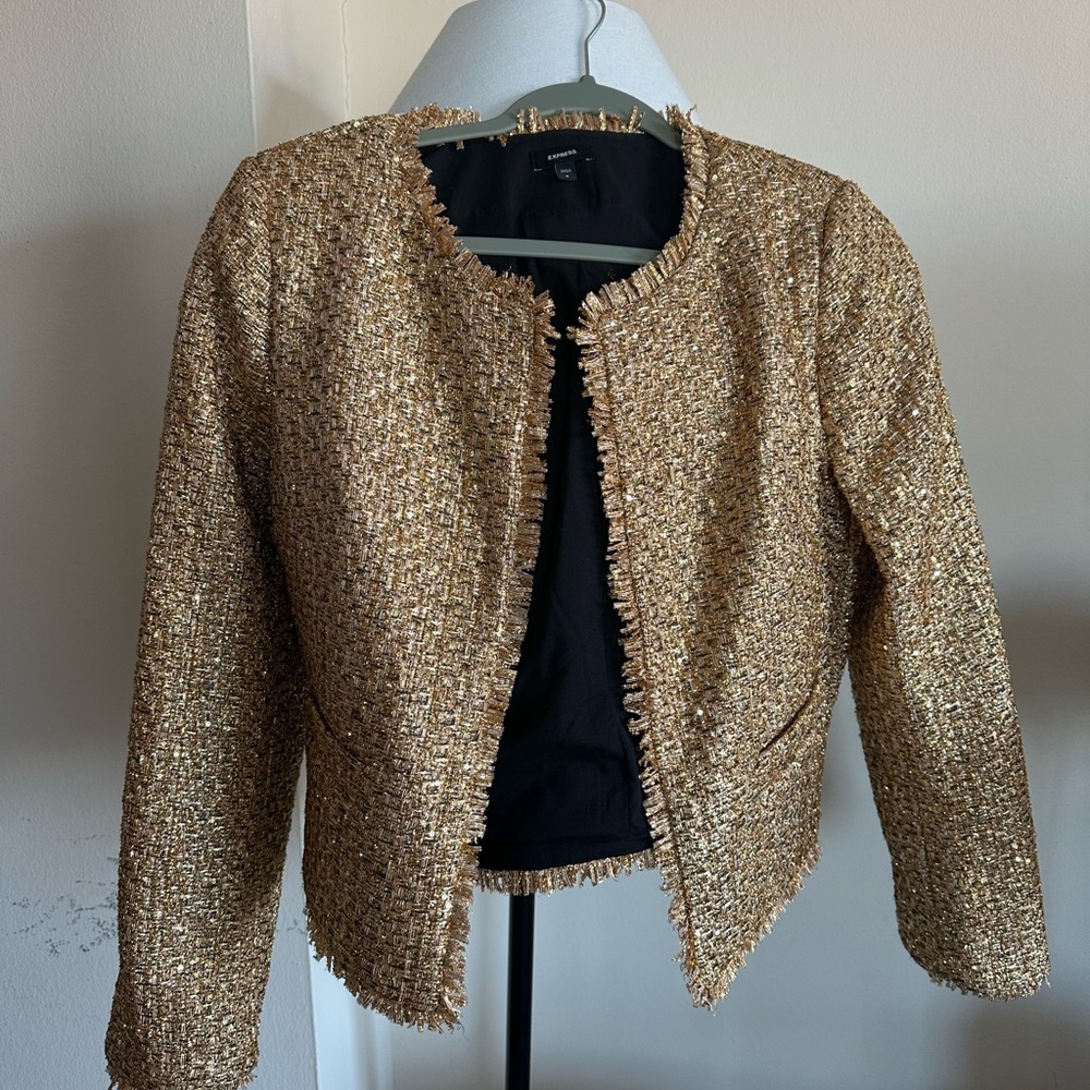 Express Gold tweed jacket size M